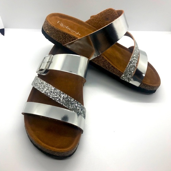 Belt Buckle Glitter Sandals - Picture 4 of 16